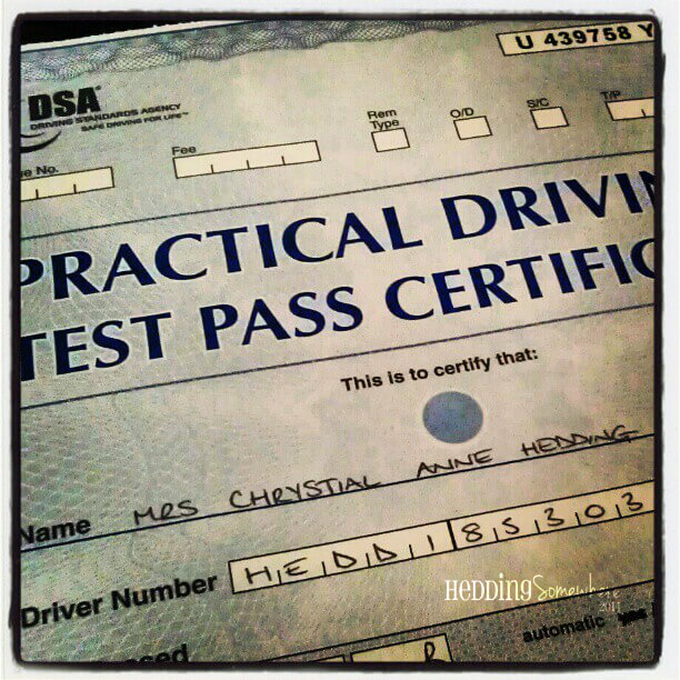 Driving Test Pass Certificate