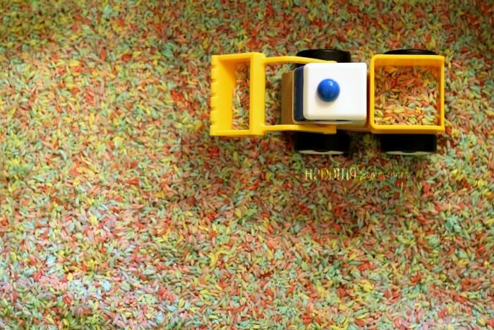 truck with rainbow rice